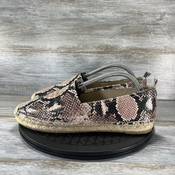 Sam Edelman Women’s Khloe Espadrille Pink Black Snakeskin Print Flats Size 10 - Picture 1 of 9
